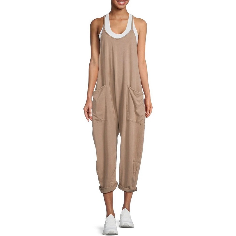 Free people movement scoop neck ankle length patch pocket Hot shot onesie
